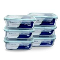 Kit 6 Potes de Vidro Herméticos 1040ml Retangular Urbantek Ideal para Marmitas e Refeições