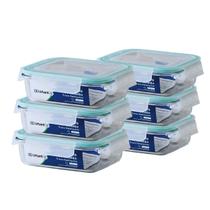 Kit 6 Potes de Vidro Herméticos Urbantek 370ml Retangular com Travas Laterais Kit 6 Potes de Vidro Herméticos Urbantek 370ml Retangular com Travas Laterais