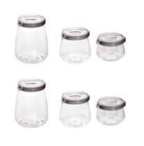 Kit 6 Potes Flip Herméticos Porta Alimentos Biscoito Bolacha