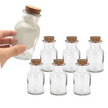 Kit 6 Potes Garrafas Garrafinhas De Vidro Com Rolha 170ml