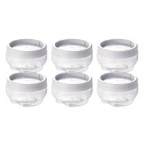Kit 6 Potes Gire e Trave Organizadores Empilháveis com Rosca 155ml Plasútil para Temperos objetos