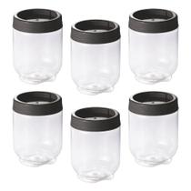 Kit 6 Potes Gire e Trave Organizadores Empilháveis com Rosca 380ml Plasútil para Temperos objetos