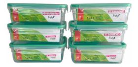Kit 6 Potes Hermético 1,24l Freshy Alimentos Micro-ondas Empilhável Kit 6 Potes Hermético 1,24l Freshy Alimentos Micro-ondas Empilhável