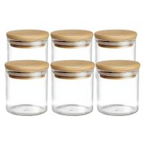 Kit 6 Potes Hermetico Com Tampa Borossilicato 200ML - CA12568