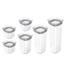 Kit 6 Potes Hermético Para Mantimentos Condimentos Alimentos Plástico Jogo Organizador Ou