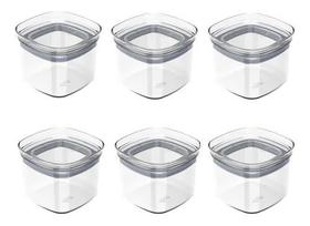 Kit 6 Potes Herméticos Alimentos 450ml Vedação Em Silicone