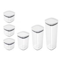 Kit 6 potes Herméticos BLOCK Porta alimentos com tampa vedação OU