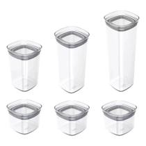 Kit 6 Potes Herméticos Empilháveis para Alimentos Block Ou