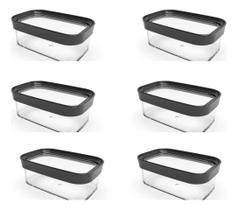 Kit 6 Potes Herméticos Lanche Escolar Lancheira 450ml