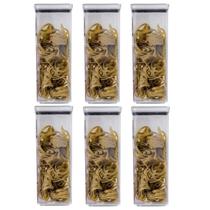 Kit 6 Potes Herméticos Lumini Quadrado 2,200 ML 1163 Paramount