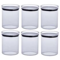 Kit 6 Potes Herméticos Lumini Redondo Com Tampa 1,000 ML Kit 6 Potes Herméticos Lumini Redondo Com Tampa 1,000 ML