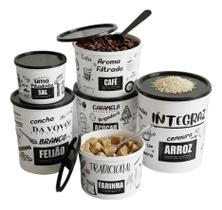 Kit 6 Potes Hermeticos Mantimentos Cozinha Despensa Bpa Free