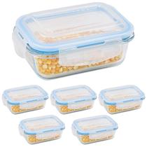 Kit 6 Potes Herméticos Marmita 370ml Vidro Organizacionais - Amana Store