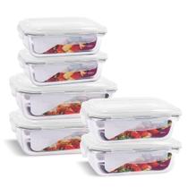 Kit 6 Potes Herméticos Marmita Mantimentos Tamanhos Variados Trava Kit 6 Potes Herméticos Marmita Mantimentos Tamanhos Variados Trava