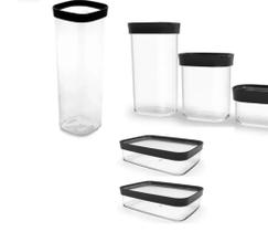 Kit 6 Potes Herméticos Para Mantimentos Cozinha Kit 6 Potes Herméticos Para Mantimentos Cozinha