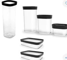 Kit 6 Potes Herméticos Para Mantimentos Cozinha Kit 6 Potes Herméticos Para Mantimentos Cozinha