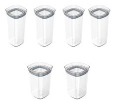 Kit 6 Potes Herméticos Porta Alimentos Mantimentos Com Tampa Kit 6 Potes Herméticos Porta Alimentos Mantimentos Com Tampa