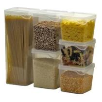 Kit 6 Potes Herméticos Porta Mantimentos Organizador Modular