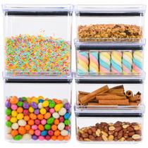 Kit 6 Potes Herméticos Retangular Organizacionais Temperos