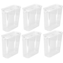 Kit 6 Potes Herméticos Slim 3.390 ML Multiuso 23x10Cm Kit 6 Potes Herméticos Slim 3.390 ML Multiuso 23x10Cm