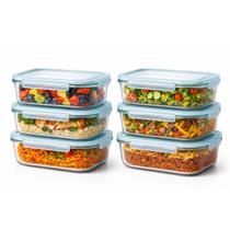 Kit 6 Potes Herméticos Vidro 1 Litro Com Tampa E Trava Para Freezer Microondas Marmita Fitnes Kit 6 Potes Herméticos Vidro 1 Litro Com Tampa E Trava Para Freezer Microondas Marmita Fitnes