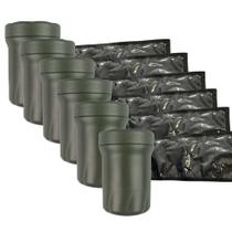 Kit 6 Potes Médios VERDES E 6 Organizadores Militar Pretos Kit 6 Potes Médios VERDES E 6 Organizadores Militar Pretos