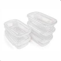 Kit 6 Potes Microondas Pequeno Travas 270ML Transparente