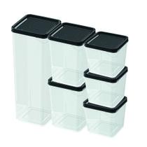 Kit 6 Potes Modulares Porta Mantimentos Plástico Bpa Free Kit 6 Potes Modulares Porta Mantimentos Plástico Bpa Free