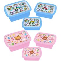 Kit 6 potes organizadores 750ml 420ml 220ml Jaguar Kids excelente vedação Kit 6 potes organizadores 750ml 420ml 220ml Jaguar Kids excelente vedação