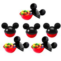Kit 6 Potes p/ Doces Lembrancinhas Festa Infantil Pequeno Mickey de Orelhas