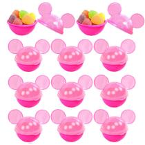 Kit 6 Potes p/ Doces Lembrancinhas Festa Infantil Pequeno Minnie de Orelhas Rosa