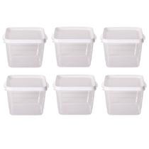 Kit 6 Potes Para Alimentos Quadrado 17x15x12 Cm 1.910 ML