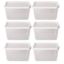 Kit 6 Potes Para Alimentos Quadrado 17x15x8,5 Cm 1.400 ML