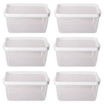 Kit 6 Potes Para Alimentos Retangular 13,5x9x6 Cm 525 ML