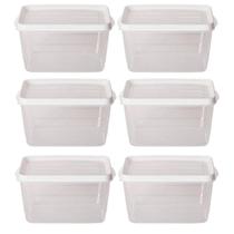 Kit 6 Potes Para Alimentos Retangular 20x13,5x12 Cm 2.400 ML