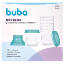 Kit 6 Potes Para Armazenar Leite Materno 180ml Buba Kit 6 Potes Para Armazenar Leite Materno 180ml Buba