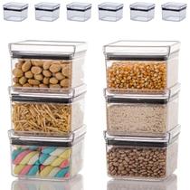 Kit 6 Potes Para Mantimentos Hermético Quadrado Empilhável De 480ml Código 1161 - Paramount Plásticos