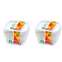 Kit 6 potes plástico 580ml para mantimentos Vasilha marmita tapoer tapuer tupperware plasútil - plasútil