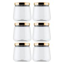 Kit 6 Potes Plástico Multiuso Tampa 1,2l Bolachas Biscoito - Kit 6 Potes Plástico Multiuso Tampa 1,2l Bolachas Biscoito -