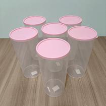 Kit 6 Potes Plásticos Redondos e Transparentes 2,5 litros Cozinha Organização Alimento