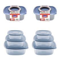 Kit 6 Potes Plasútil Pop 400 mL 1 L 2 L Para Alimentos Comida Frutas Marmita Fitness Kit 6 Potes Plasútil Pop 400 mL 1 L 2 L Para Alimentos Comida Frutas Marmita Fitness