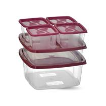 Kit 6 Potes Prático Sanclick Com Diferentes Tamanhos BPA Free