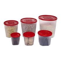 Kit 6 Potes Redondo Diversos Tamanhos Com Tampa 1700 Jaguar