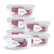 Kit 6 Potes Redondo Vidro Hermético Forno Freezer 950ml Kit 6 Potes Redondo Vidro Hermético Forno Freezer 950ml