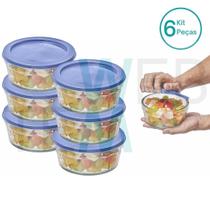 Kit 6 Potes Tigela de Vidro com Tampa Plástica Laguna 750ml Vitazza:Para Servir, Organização de Cozinha e Geladeira, Opção Sustentável Kit 6 Potes Tigela de Vidro com Tampa Plástica Laguna 750ml Vitazza:Para Servir, Organização de Cozinha e Geladeira, Opção Sustentável