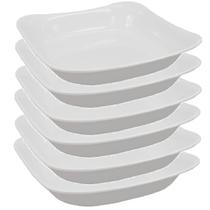 Kit 6 Potes Tigela Melamina Quadrada 600ml Saladas 17,5cm