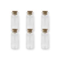 Kit 6 Potinhos de Vidro Hermético para Lembrancinha com Tampa de Rolha - 10ml - Rizzo