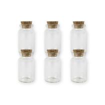 Kit 6 Potinhos de Vidro Hermético para Lembrancinha com Tampa de Rolha - 20ml - Rizzo