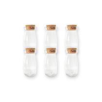 Kit 6 Potinhos de Vidro Sais com Tampa de Rolha - 110ml - Rizzo Kit 6 Potinhos de Vidro Sais com Tampa de Rolha - 110ml - Rizzo