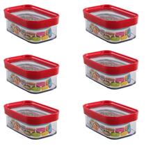 Kit 6 Potinhos Hermético Lanche Escolar Infantil P Lancheira E Fruta